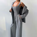 Crisp Fishbone Suit For Women Street Hipster Woven Cotton