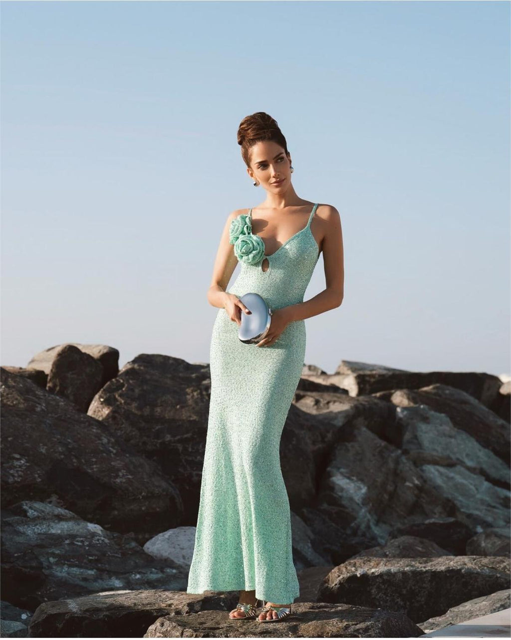 Mint Green Sequin Sling Dress