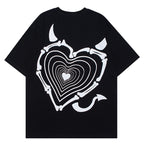Love Print Tee For Couples, Relaxed Fit Round Neck