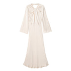 Women's Backless Satin Textured Dress