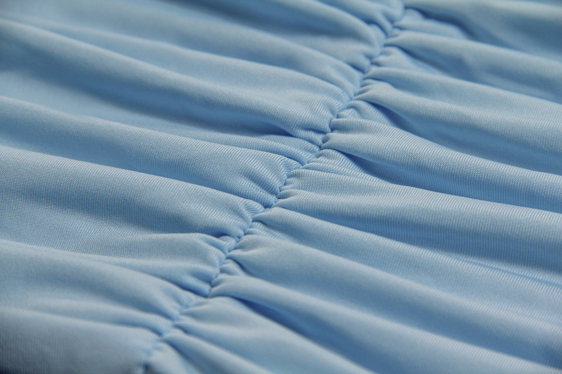 Light Blue Milk Silk Lace Up Neck Back Dress Sleeveless V Neck Short Skirt Ultra Feminine Style