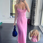 Women Camis Satin Long Elegant Sleeveless Slip Sexy Backless Dresses