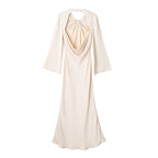 Women's Backless Satin Textured Dress