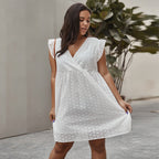 Embroidered Cotton Cutout Dress For Plus Size