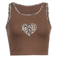 Patchwork Leopard Heart Tank Top