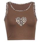 Patchwork Leopard Heart Tank Top