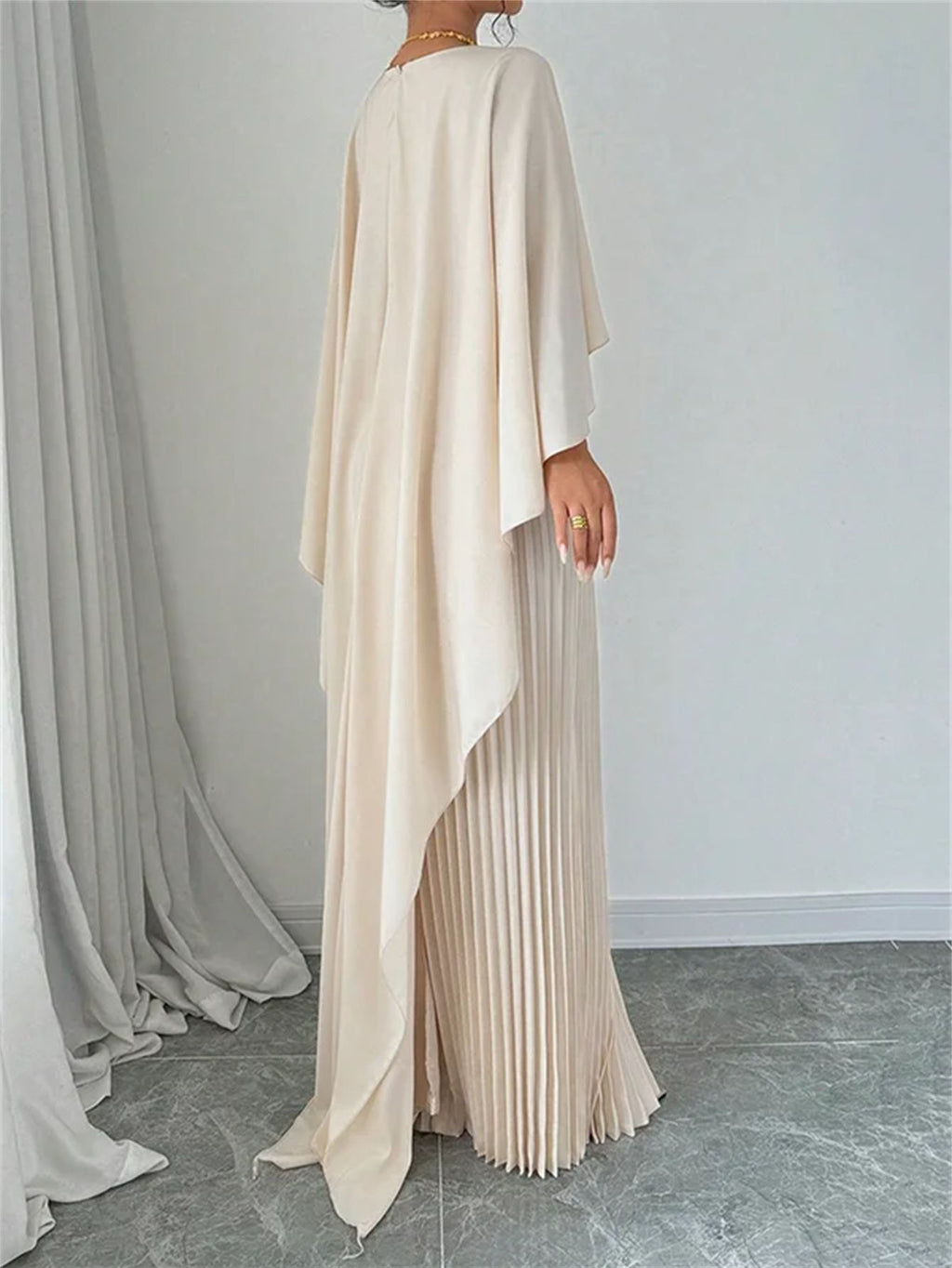 Women's Loose Batwing Sleeve Dress Fashion Casual Mid-Length