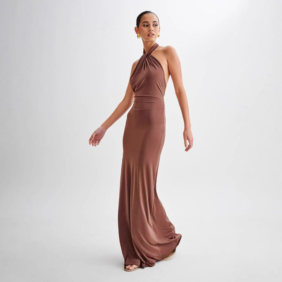 Bodycon Halter Sexy Backless Slim Fit Waist Maxi Dresses