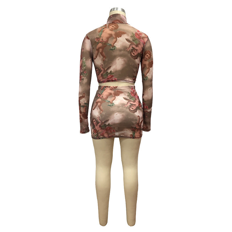 Two Piece Print Set In Lightweight Polyester