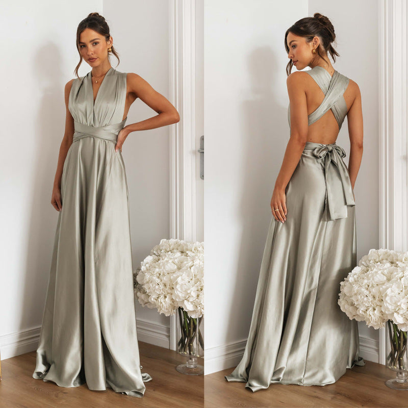 Gray Swing Dress With Oversized Skirt