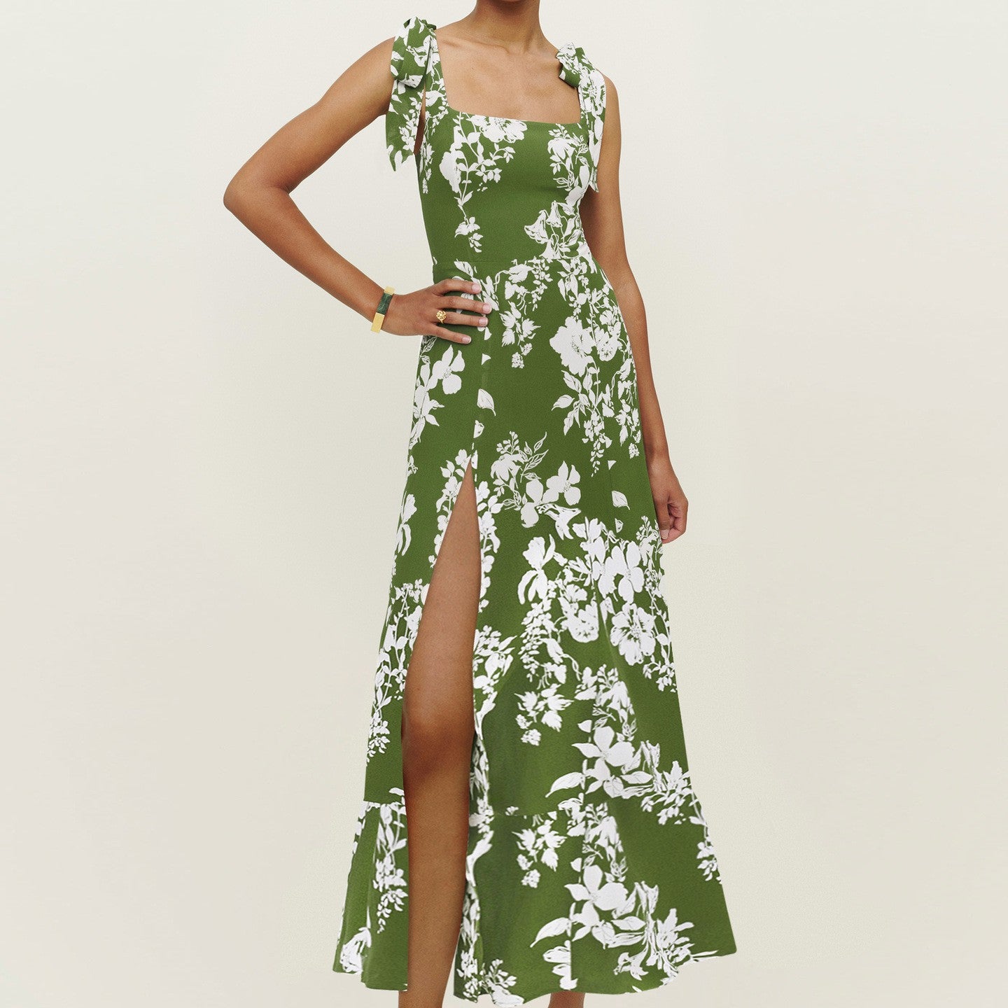 Halter Straps Bustier Floral Dresses
