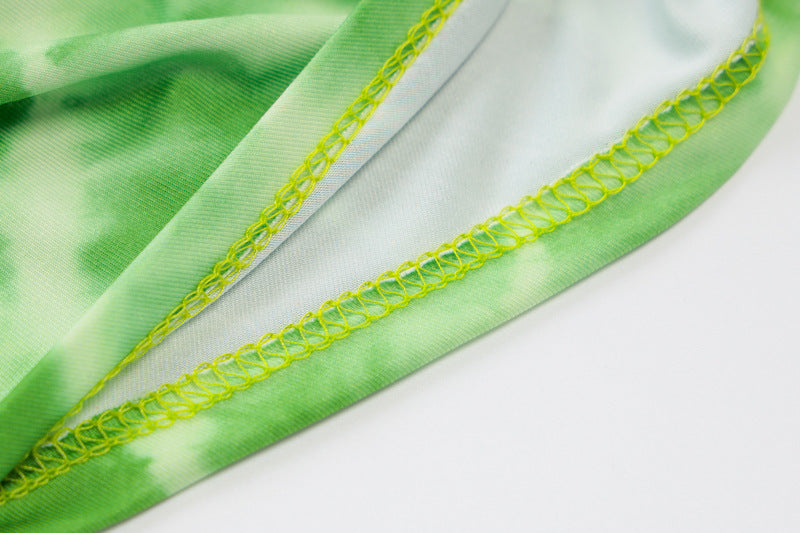 Vibrant Tie Dye Halter Sleeveless Top In Luxurious Milk Silk