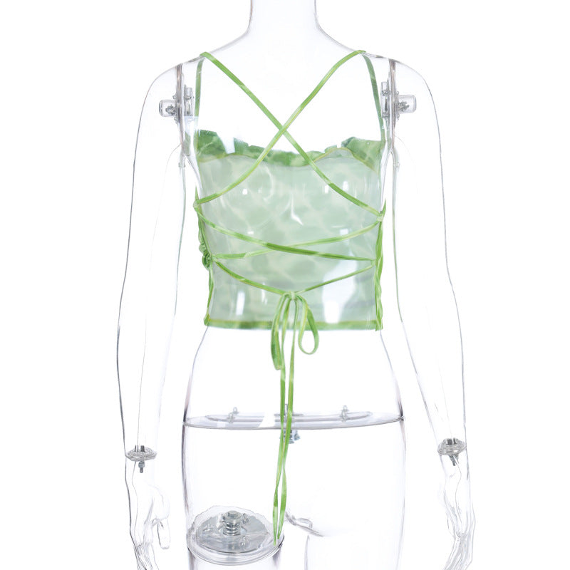 Vibrant Tie Dye Halter Sleeveless Top In Luxurious Milk Silk