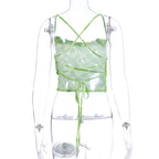 Vibrant Tie Dye Halter Sleeveless Top In Luxurious Milk Silk