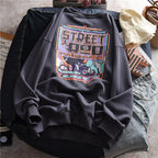 Retro Velvet Round Neck Sweater For Autumn And Winter Relaxed Fit