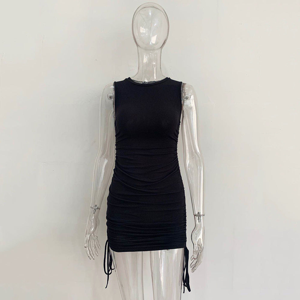 Women's Sleeveless Bodycon Mini Dress High Waist Pencil Skirt