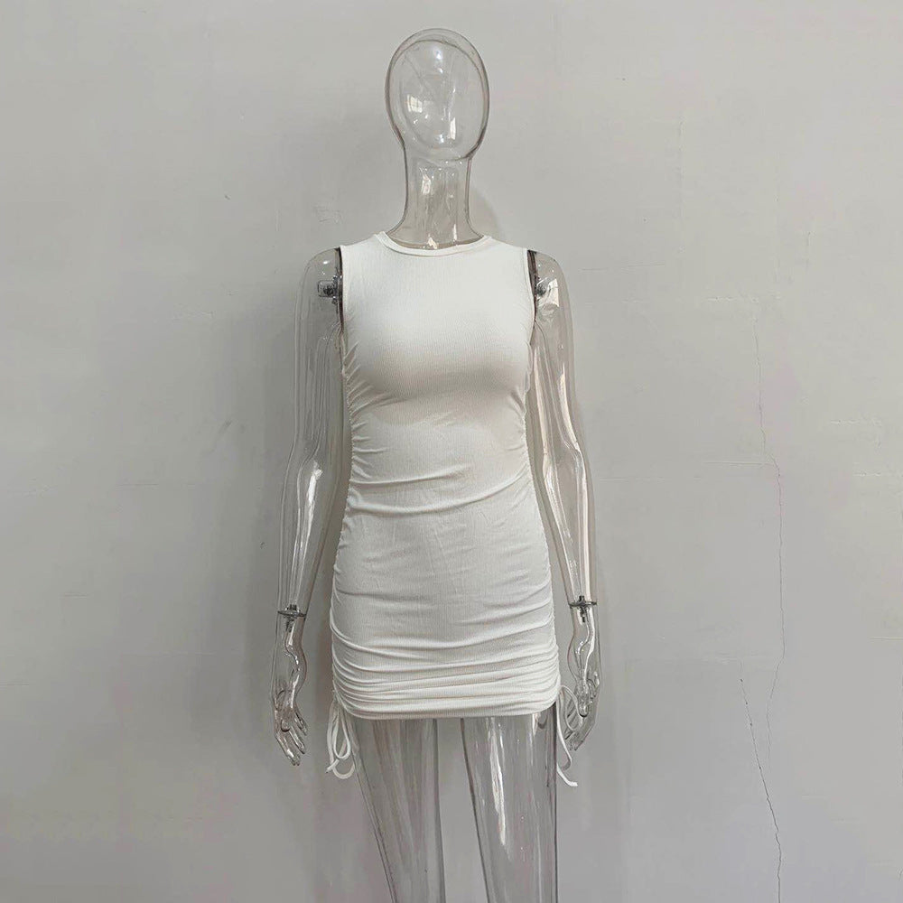 Women's Sleeveless Bodycon Mini Dress High Waist Pencil Skirt