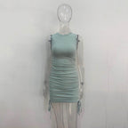 Women's Sleeveless Bodycon Mini Dress High Waist Pencil Skirt