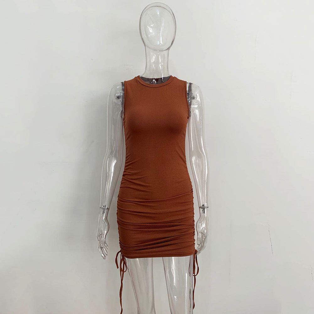 Women's Sleeveless Bodycon Mini Dress High Waist Pencil Skirt