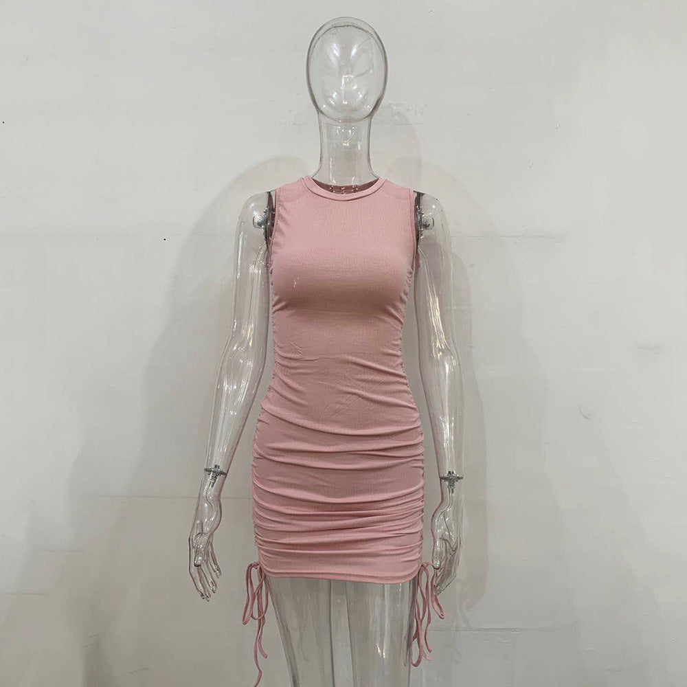 Women's Sleeveless Bodycon Mini Dress High Waist Pencil Skirt