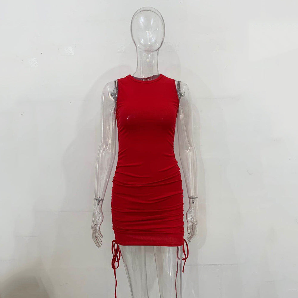 Women's Sleeveless Bodycon Mini Dress High Waist Pencil Skirt