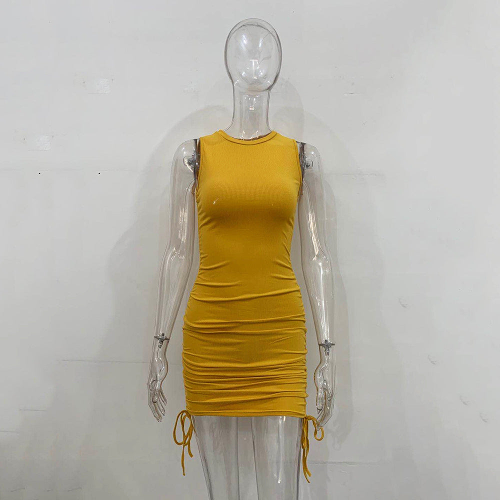 Women's Sleeveless Bodycon Mini Dress High Waist Pencil Skirt