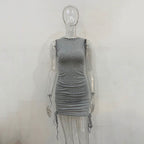Women's Sleeveless Bodycon Mini Dress High Waist Pencil Skirt
