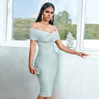 Bandage Midi Dress Off Shoulder Club Party For Women