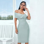 Bandage Midi Dress Off Shoulder Club Party For Women