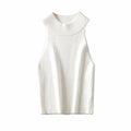 Knit Chic Ribbed High Neck Crop Tank Top