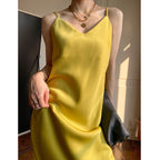 Vintage Imitation Acetate Satin Waistcoat Skirt For Girls With Small Silk Dresses