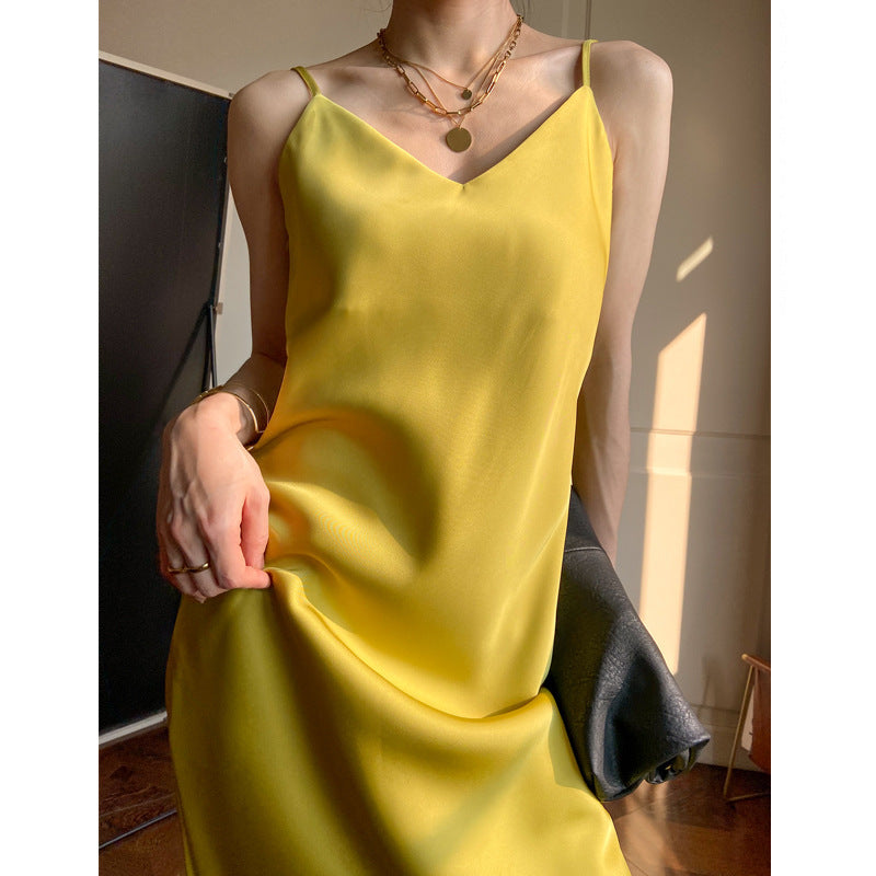 Vintage Imitation Acetate Satin Waistcoat Skirt For Girls With Small Silk Dresses