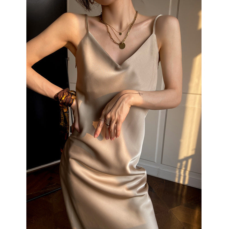Vintage Imitation Acetate Satin Waistcoat Skirt For Girls With Small Silk Dresses