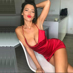 Satin Sling Dress Chic Vibe With Mid Waist