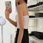 Delicate Lace Tube Top With Hollow Cutout Built In Bra Pad