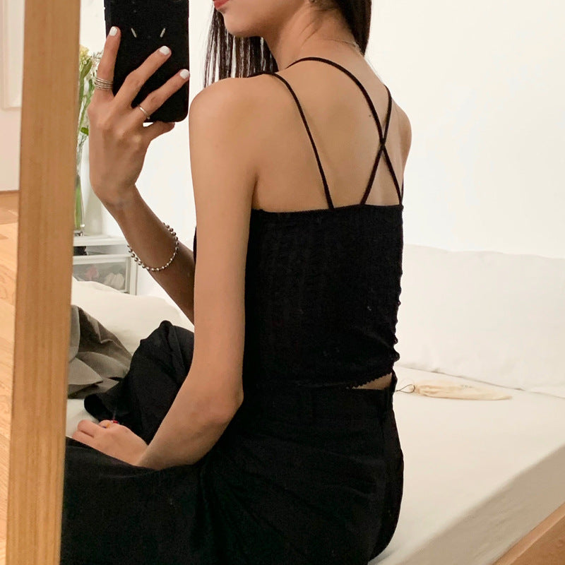 Delicate Lace Tube Top With Hollow Cutout Built In Bra Pad