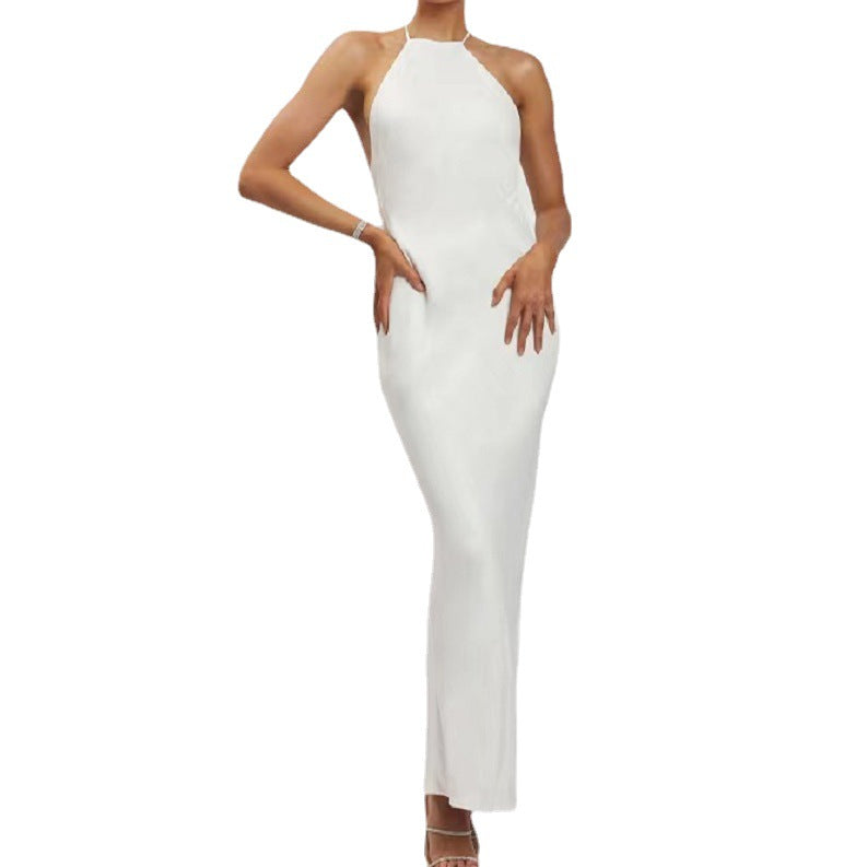White Dress With Elegant Neckline