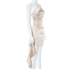 One-shoulder Sleeveless Mini Slim Backless Party Dress