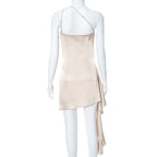 One-shoulder Sleeveless Mini Slim Backless Party Dress
