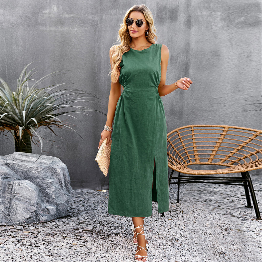 Lightweight Cotton Sleeveless Summer Dress In Solid Colors