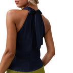 Chic Swing Collar Halter Vest Top Backless Sleeveless Shirt