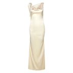 Apricot Backless Suspender Dress Slim Fit With High Waist