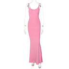 Women's Spaghetti Strap A-Line Long Dress