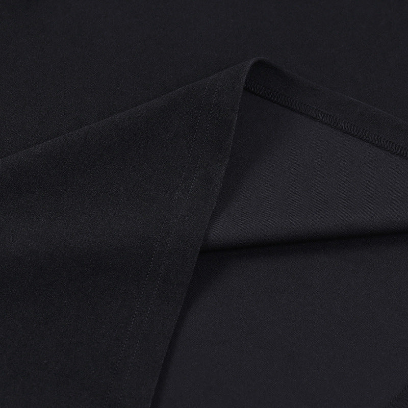Midnight Black Cotton Tube Top Dress With Sleek Sleeveless Round Neck