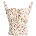 Floral Short Camisole Top For Women Slim Fit Lightweight Polyester
