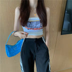 Cotton Tube Top Shirt For Women Simple Print