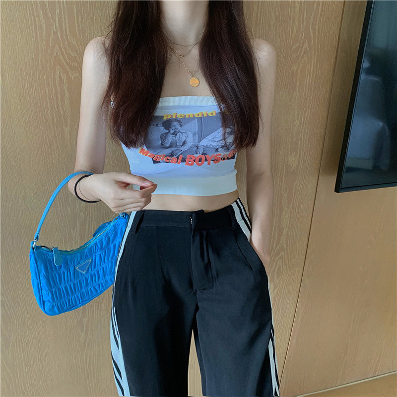 Cotton Tube Top Shirt For Women Simple Print
