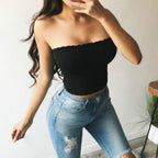 Sexy Crop Top Round Neck Sleeveless