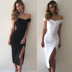 Tube Top Slit Midi Dress