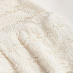 Halterneck White Dress With High Waist And Flared Bell Skirt